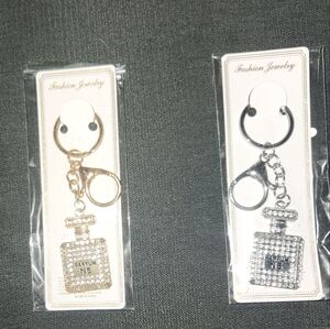2/$12 Fashion Jewelry rhinestone perfume bottle bag charm & keychain